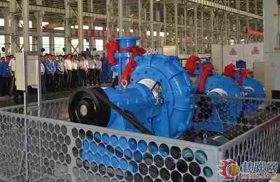 图片为卧式渣浆泵在选厂安装成功